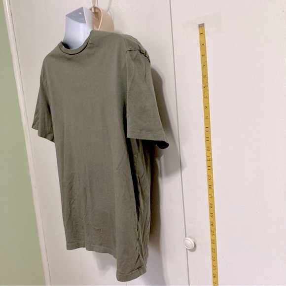 Zara THE T SHIRT Crew Neck Khaki Olive Green Short Sleeve T Shirt Mens Medium - Picture 4 of 8